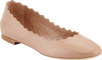 Chloé Lauren Scalloped Leather Ballet Flats
