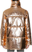 Thumbnail for your product : MSGM Metallic Quilted Puffer Coat, Gold