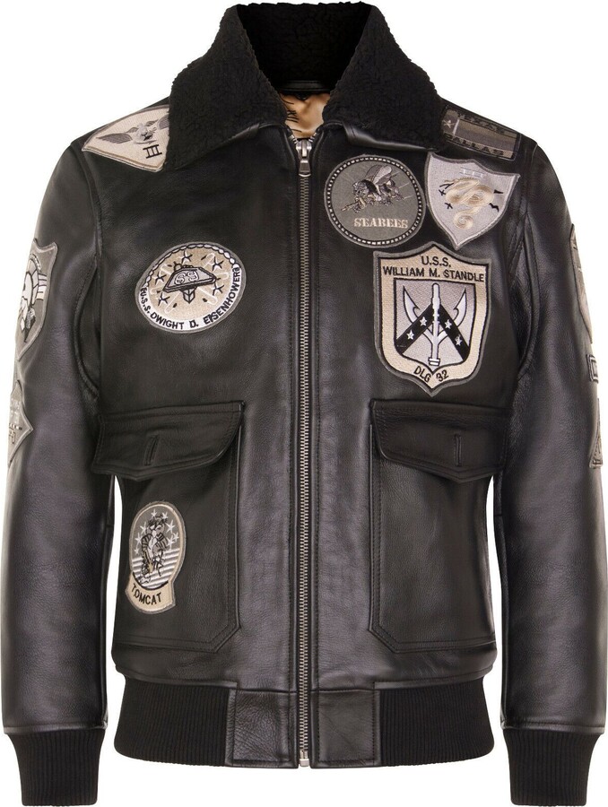 Leather Jacket Subdued Varsity Jacket Infinity Leather Top Gun A2