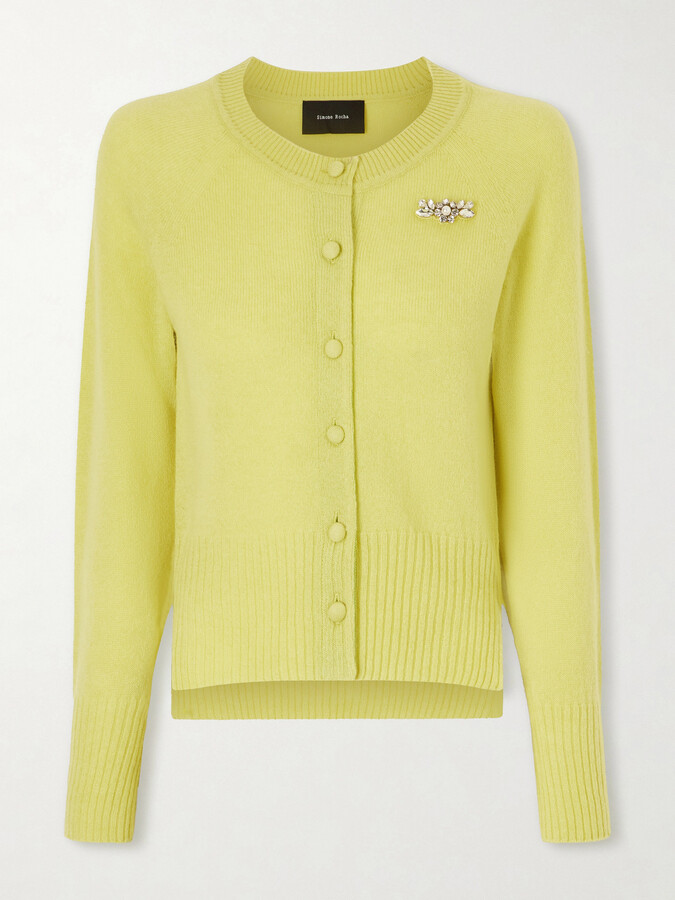 Simone Rocha Embellished Cashmere Cardigan - Green