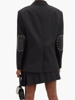 Thumbnail for your product : Junya Watanabe Single-breasted Elbow-patch Houndstooth Blazer - Black