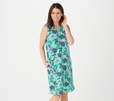 Thumbnail for your product : Denim & Co. French Terry Printed V-Neck Beach Dress