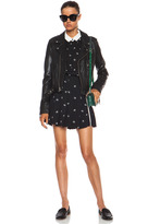 Thumbnail for your product : Band Of Outsiders Daisy Embroidered Pleated Silk Skirt in Black