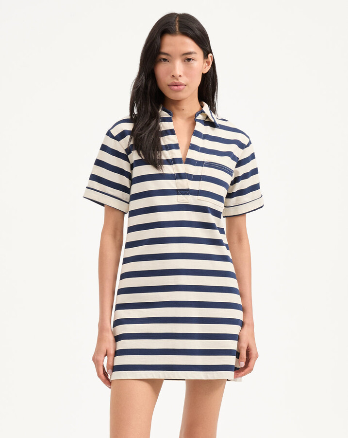Veronica Beard Cayden Polo Dress Navy Dove
