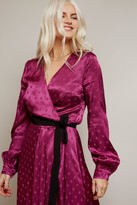 Thumbnail for your product : Little Mistress Tasmin Mulberry Polka-Dot Asymmetric Maxi Wrap Dress