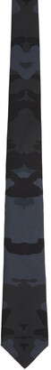 Burberry Navy Silk Camouflage Jacquard Tie