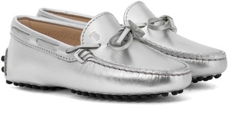 Tod's Junior Gommino metallic leather loafers