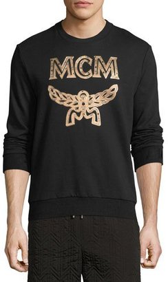 MCM Metallic Visetos Logo Sweatshirt