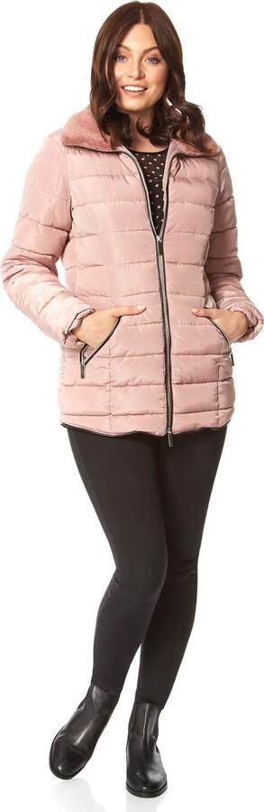Roman Originals Women Padded Parka Coat Concealed Hood Jacket Ladies Faux Fur Autumn Winter Quilted Puffa Waterproof Rainproof Thermal Fitted 