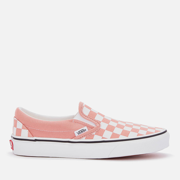 rose checkered vans slip ons