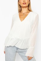 Thumbnail for your product : boohoo Dobby Mesh Tunic Smock Top