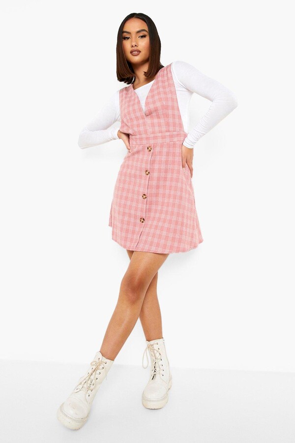 Pink Plaid Pinafore Dress Pink Tartan Pinafore Dress 2025