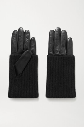 Portolano Women's Leather Gloves with Fringes on Cuff Size 6.5 Iron Grey  NEW 