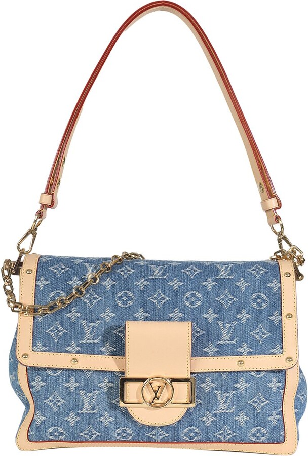 Louis Vuitton Blue Monogram Denim Dauphine Soft Gm (Authentic Pre-Loved)