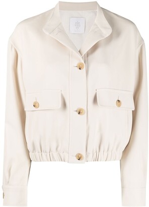 Eleventy Cotton Button-Fastening Bomber-Jacket - ShopStyle Jackets