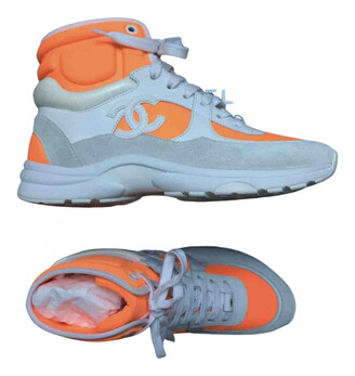 orange chanel trainers