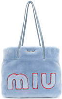 Thumbnail for your product : Miu Miu fur logo tote bag