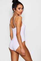 Thumbnail for your product : boohoo Petite Basic V Neck Strappy Body