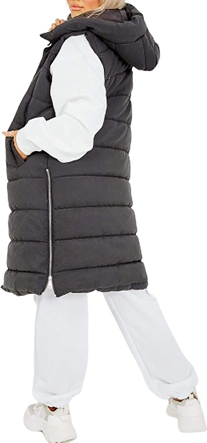 Loxdonz Women S Padded Gilet Jacket, Womens Hooded Peacoat Small Size Xl Tall
