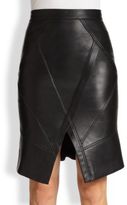 Thumbnail for your product : BCBGMAXAZRIA Taylon Seamed Leather Skirt