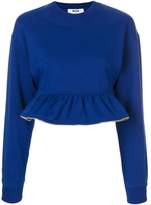 Thumbnail for your product : MSGM zip trim cropped peplum jumper