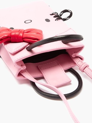 Balenciaga Hello Kitty Shopping Phone Holder Leather Bag - Pink Multi