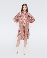 Thumbnail for your product : Diane von Furstenberg Tyra High-Low Mini Shirt Dress in 3D Dot