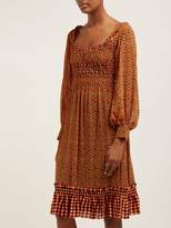 Thumbnail for your product : Proenza Schouler Square-print Silk-georgette Midi Dress - Womens - Orange Multi