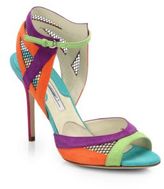 Thumbnail for your product : Brian Atwood Iara Suede & Mesh Sandals