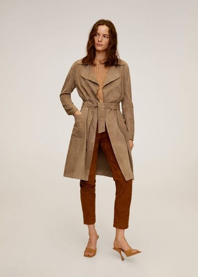 suede trench coat mango