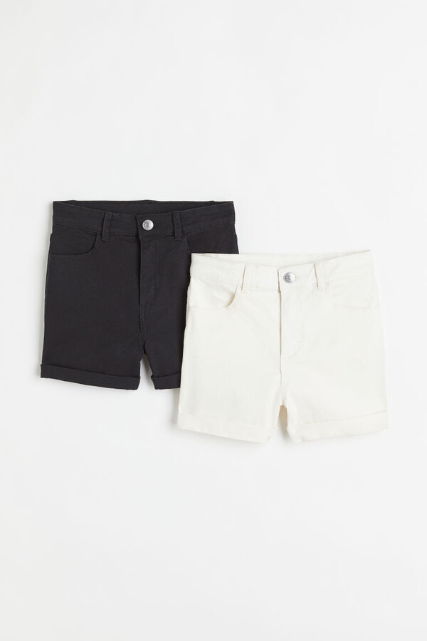 Bundhöhe H&M Twillshorts Shorts Stretch kurze Hose off-white 34 36 38 40 norm