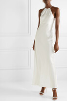 Thumbnail for your product : Les Rêveries Silk-charmeuse Halterneck Gown - Ivory