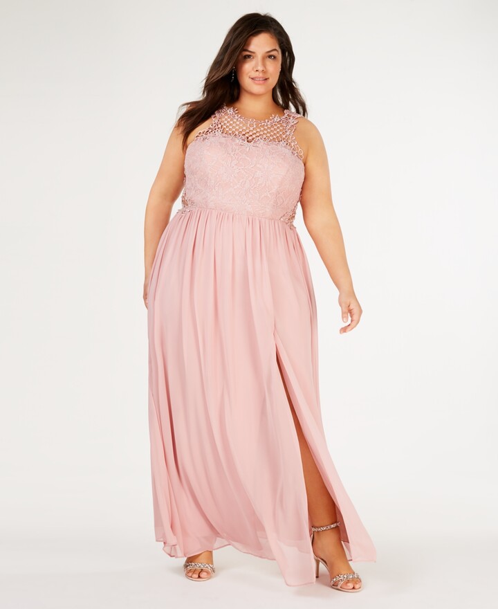 light pink plus size dresses