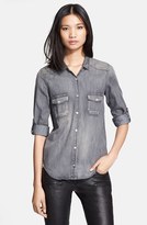 Thumbnail for your product : The Kooples Stud Detail Cotton Patine Shirt