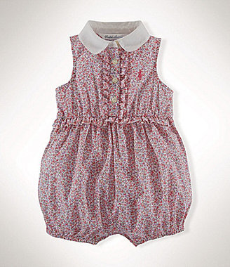 Ralph Lauren Childrenswear 3-24 Months Floral Pintucked Shortall