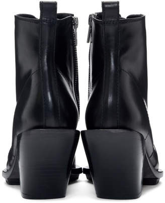 Ann Demeulemeester Black Lace-Up Wedge Boots