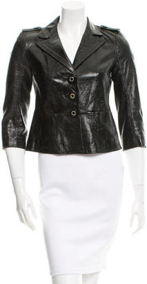 Tory Burch Fitted Leather Jacket