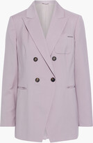 Thumbnail for your product : Brunello Cucinelli Double-breasted bead-embellished grain de poudre wool blazer