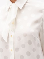 Thumbnail for your product : Dolce & Gabbana Neck-tie Polka-dot Silk Blouse - White