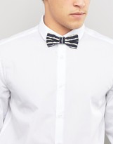 Thumbnail for your product : Reclaimed Vintage Inspired Stripe Bow Tie In Black