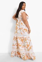 Thumbnail for your product : boohoo Plus Floral Lace Trim Maxi Dress
