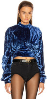 Thumbnail for your product : Y/Project Velvet Wrap Top in Royal Blue | FWRD