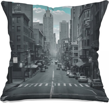 VisionDecor Urban Cityscape Skyline Double Sided Throw Pillows