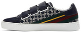 Thumbnail for your product : Etro Navy Stripe Logo Sneakers