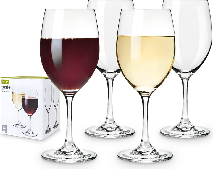 True Stemmed Glasses LeadFree Crystal Glassware for Red and White Wine