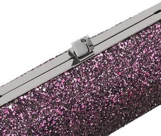 Jimmy Choo CELESTE/S Pink and Black Coarse Glitter Dégradé Clutch Bag with Cube Clasp