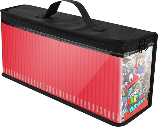 AoiboxLargeCapacityGameStorageCaseHolds35NintendoSwitchGamesClearTPUPolyesterOrganizerDualZipperHandleBlack1Piece