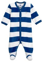 Thumbnail for your product : Petit Bateau Unisex baby wide-striped velour crawler