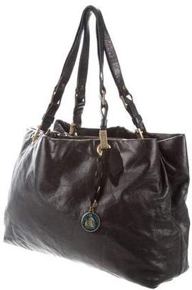 Lanvin Leather Ribbon-Accented Tote
