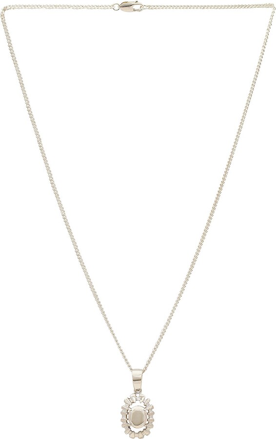 Martine Ali 925 Silver Henri Stone Necklace in Metallic Silver
